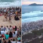 Culto ao amanhecer reúne cerca de 5 mil pessoas em praia de SC: “Vivemos um mover de Deus”